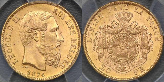 1874 Twenty Francs