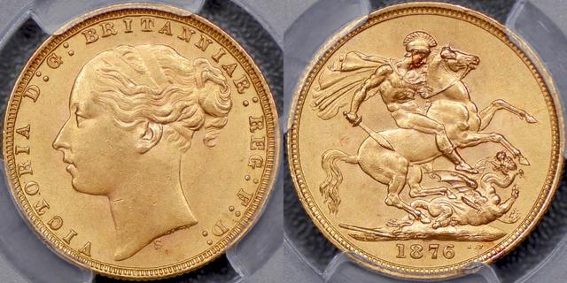 1876 Sydney St George Reverse Sovereign