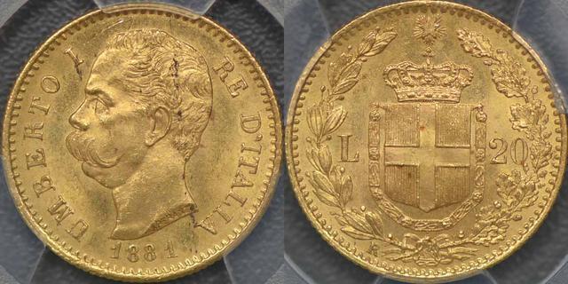 1881 Twenty Lire