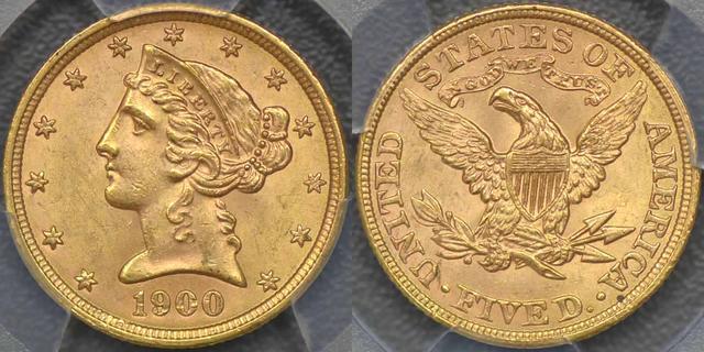 1900年 5ドル