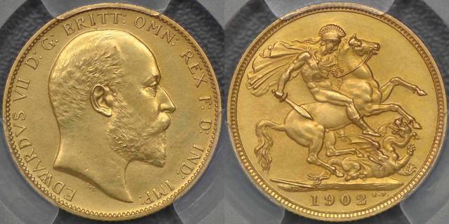 1902年プルーフソブリン金貨