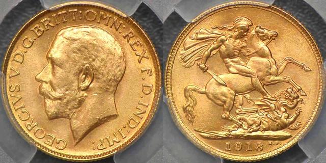 1918 Bombay Sovereign