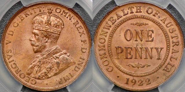 Penny von 1922 mit englischer Vorderseite