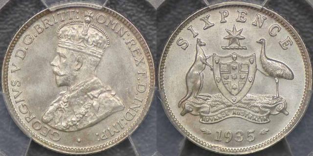 1935 Sixpence