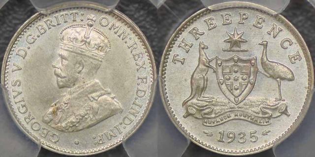1935年 3ペンス硬貨