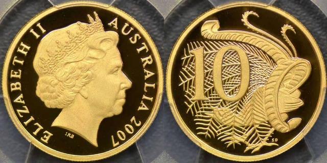 2007 Zehn Cent in Gold