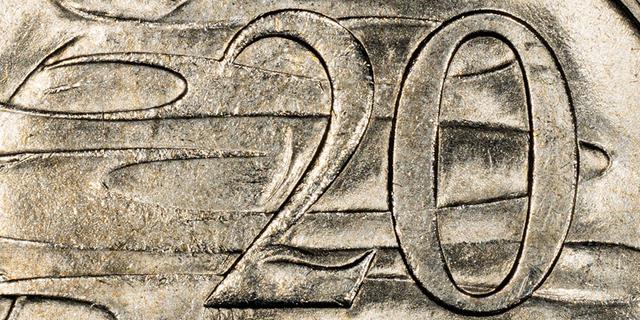 1966 Wavy "2" Twenty Cent