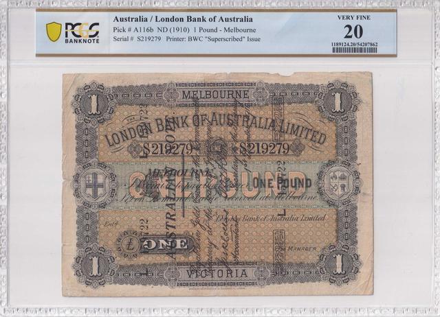 1910 Collins/Allen Superscribed One Pound