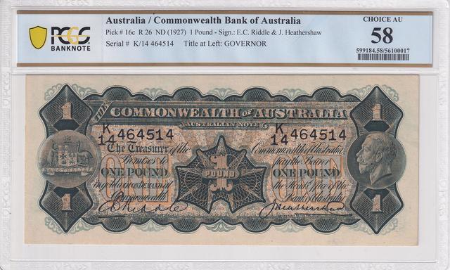 1927 Riddle/Heathershaw Ein Pfund