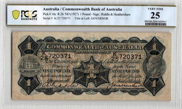 1927 Riddle/Heathershaw One Pound