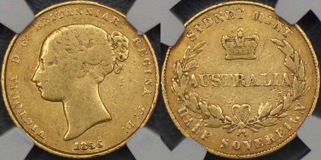 1856 Sydney Mint Half Sovereign