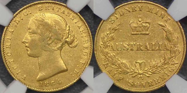 1864 Sydney Mint Half Sovereign