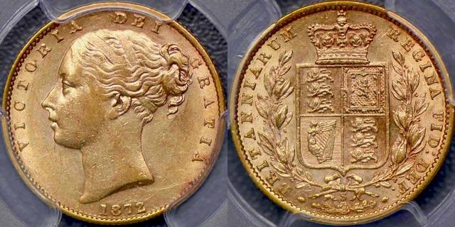1872 Sydney Shield Reverse Sovereign