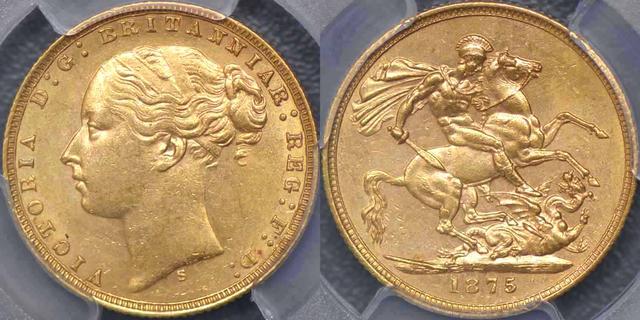 1875 Sydney St George Reverse Sovereign