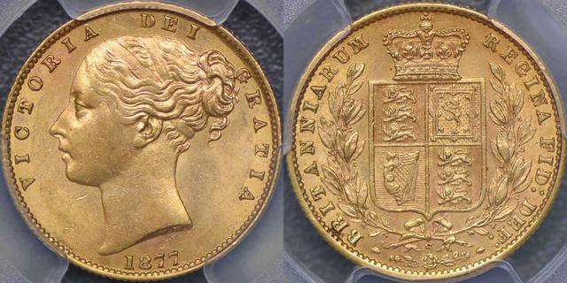 1877 Sydney Shield Reverse Sovereign