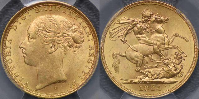 1884 Sydney St George Reverse Sovereign