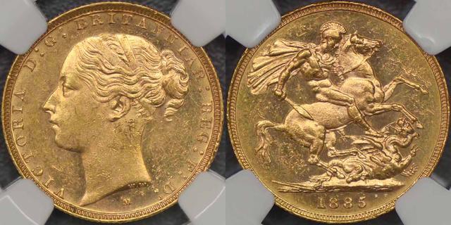 1885 Melbourne St. George Reverse Sovereign