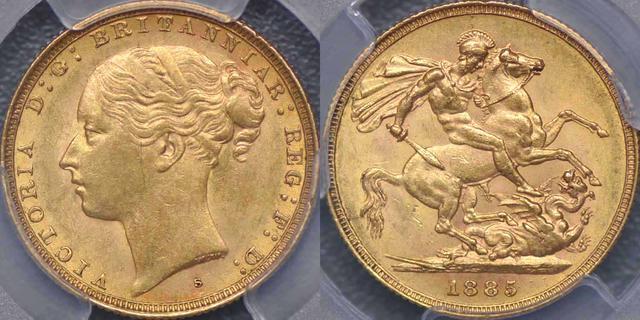 1885 Sydney St. George Reverse Sovereign