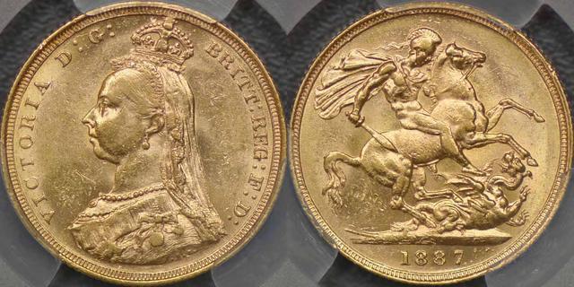 1887 Sydney Jubilee Head Sovereign