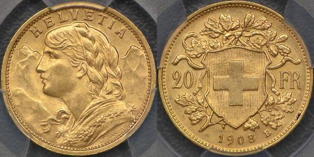 1908 Twenty Francs