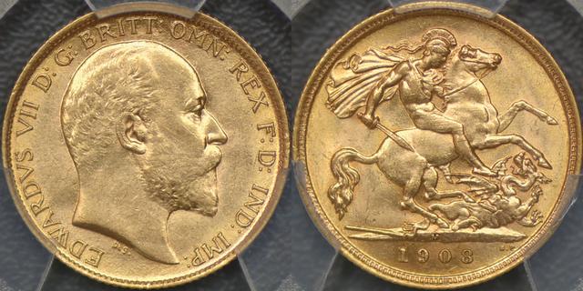 1908 Melbourne Half Sovereign