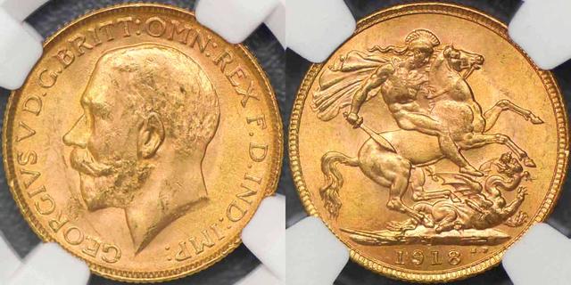 1918 Bombay Sovereign