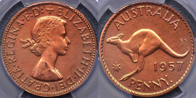 1957 Perth Brilliant Finish Proof Penny