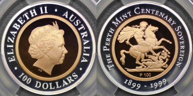 1999 Perth Mint One Hundred Dollars "Sovereign"