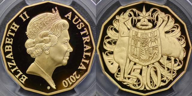 2010 Fünfzig Cent in Gold