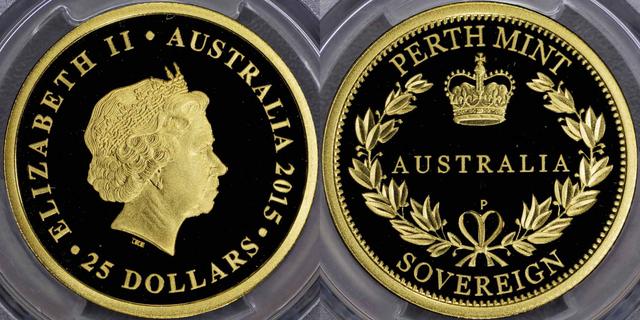 2015 Perth Mint „Sovereign“ Fünfundzwanzig Dollar