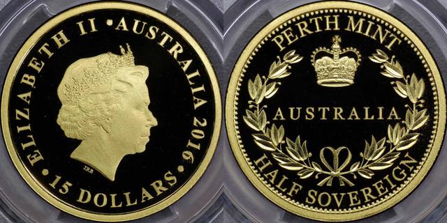 2016 Perth Mint "Half Sovereign" Fünfzehn Dollar