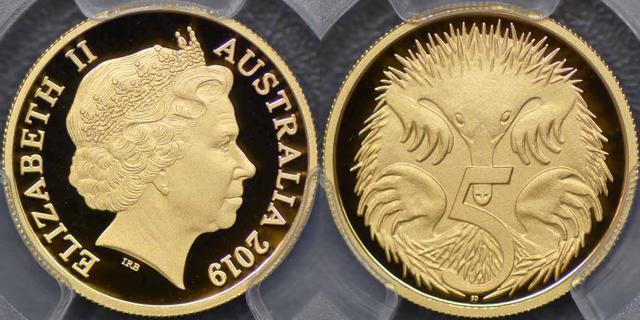 2019 Five Cent in gold