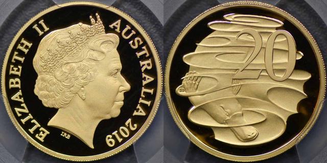 2019 Twenty Cent in gold