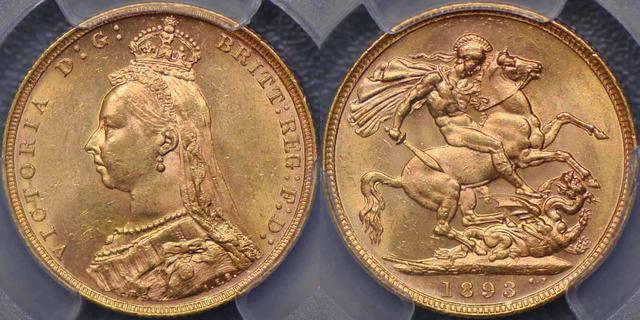 1893 Melbourne Jubilee Head Sovereign