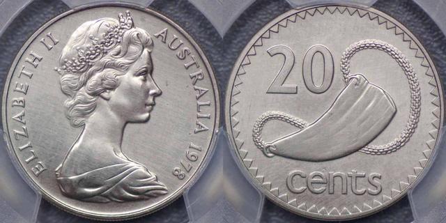 1978 Fidschi-Maultier mit zwanzig Cent