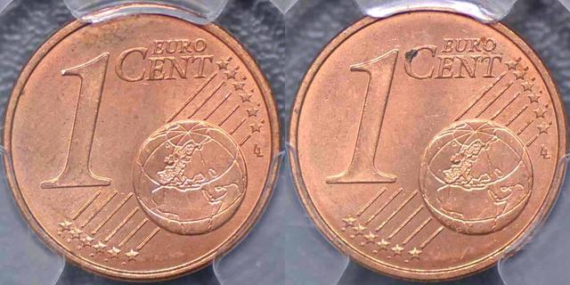 (2000 -) Euro Cent mit zwei Rückseiten geprägt