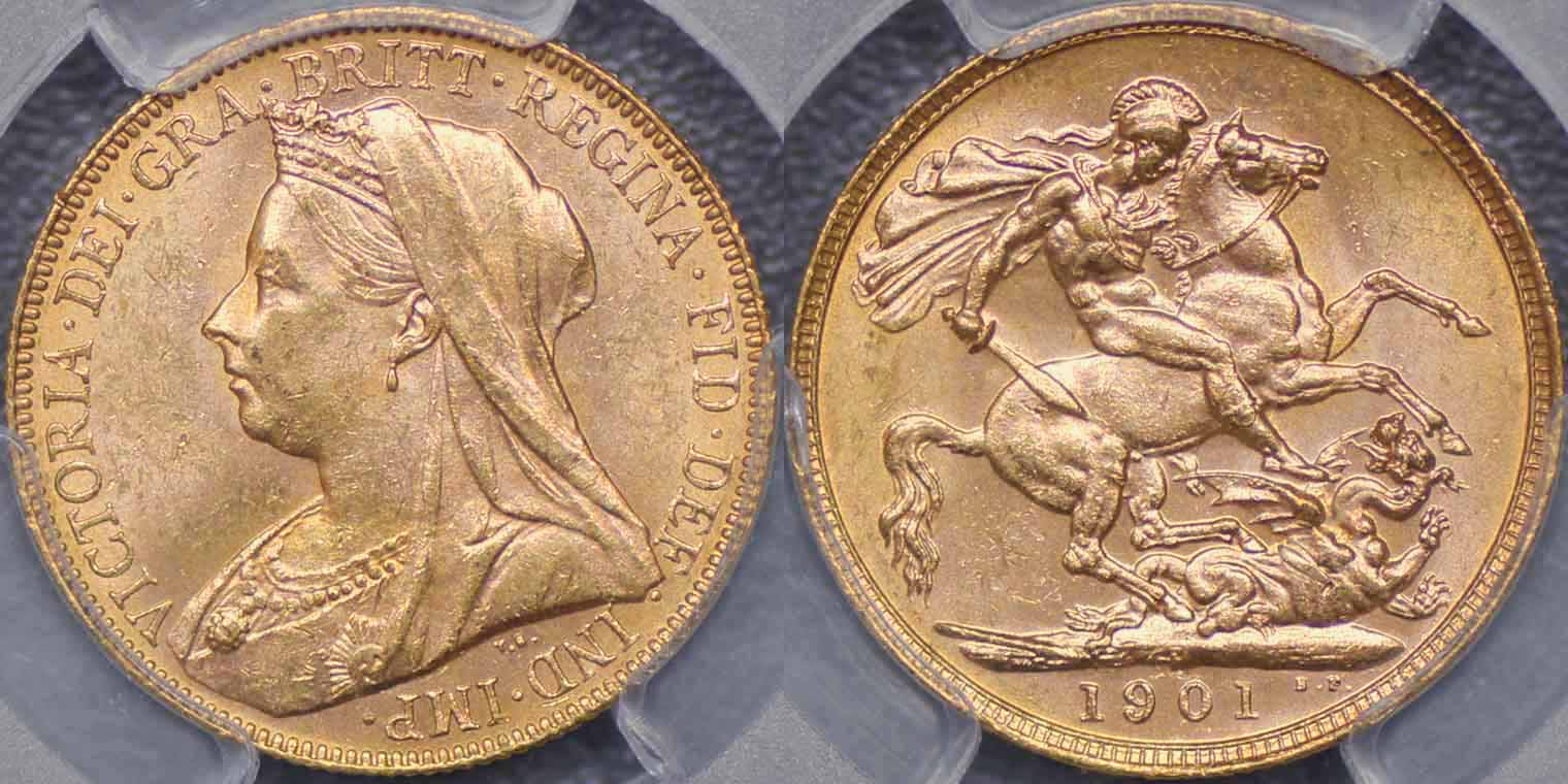 Australia 1901 Perth Sovereign - PCGS MS63